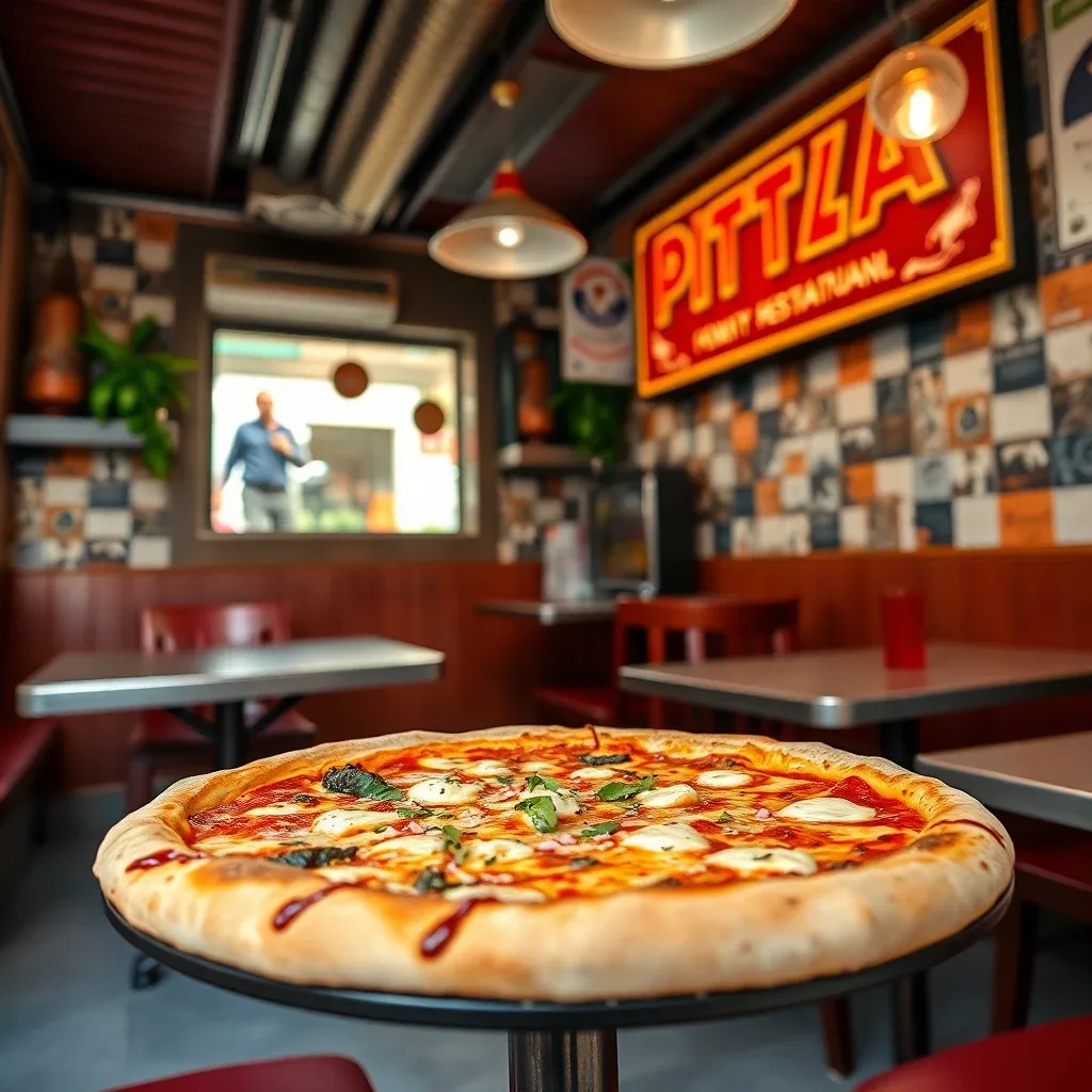 Pizzaiolo stretching dough